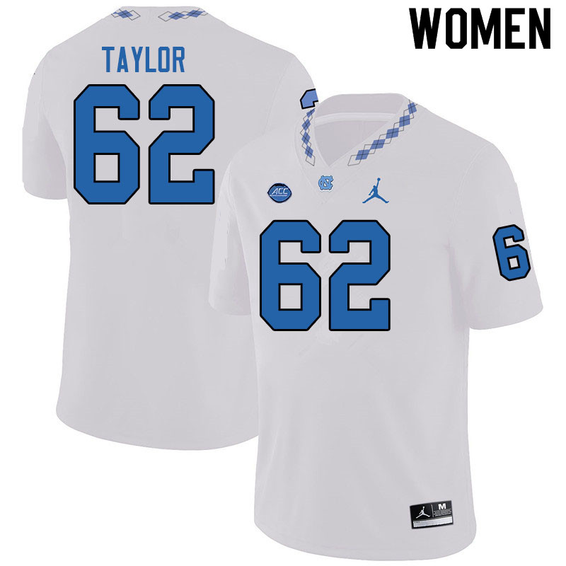 Jordan Brand Women #62 Noah Taylor North Carolina Tar Heels College Football Jerseys Sale-White